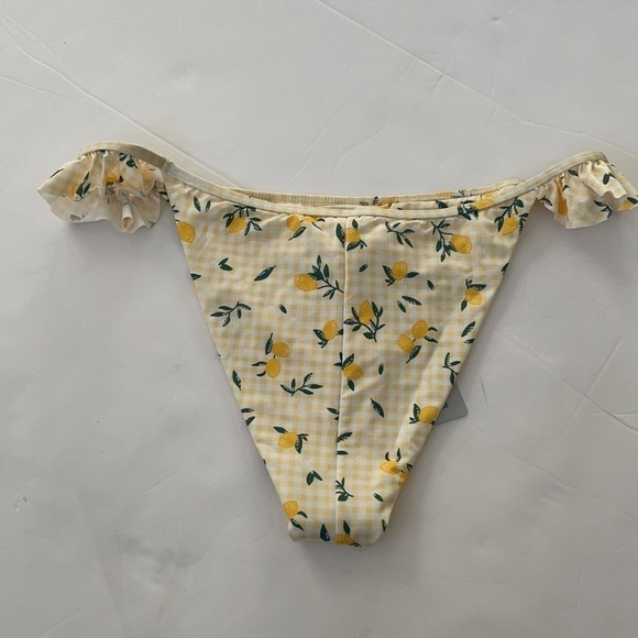 Bound by Bond Eye yellow lemon frill of it brief limonada bikini bottoms L NWT - Picture 3 of 4